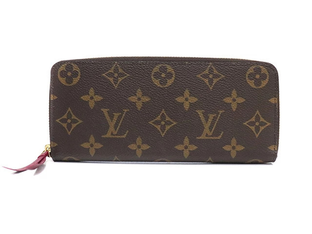 LOUIS VUITTON Long Wallet Portefeuille Clemence Monogram Fuschia Pink